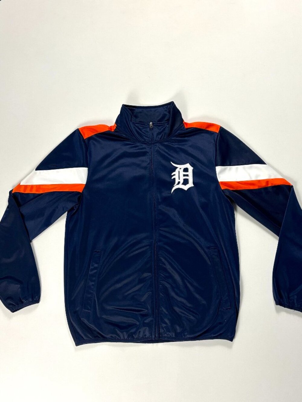 Detroit Tigers GIII Sports Mens Zip Up Track Jacket Blue Sz L MLB Merchandise